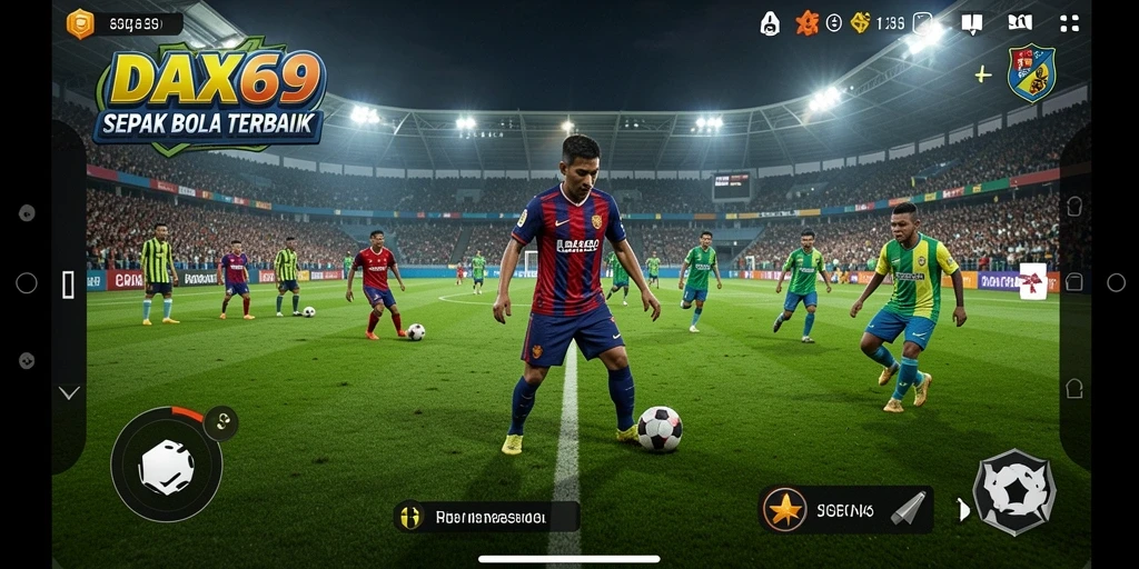 Tangkapan layar yang menampilkan aksi menyerang dalam permainan sepak bola.