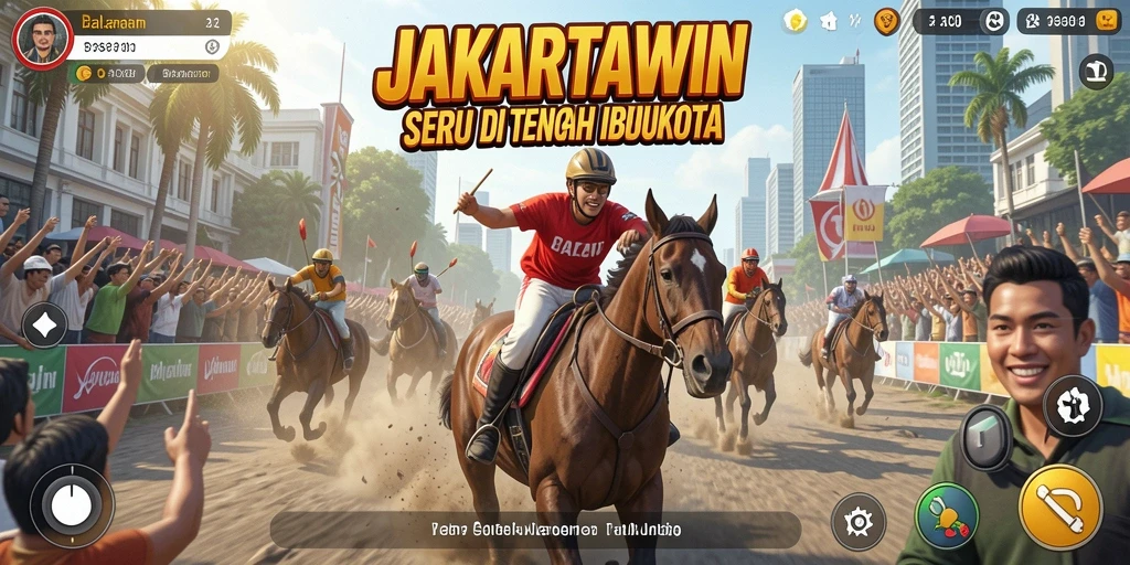 Tampilan gameplay seru dari game balapan JAKARTAWIN.