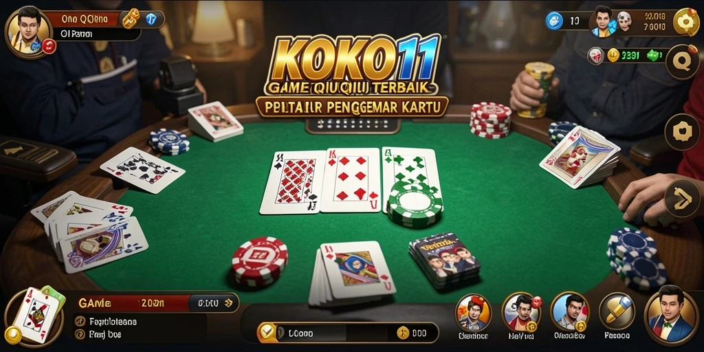Tampilan gameplay KOKO11 dalam aksi QiuQiu yang seru.