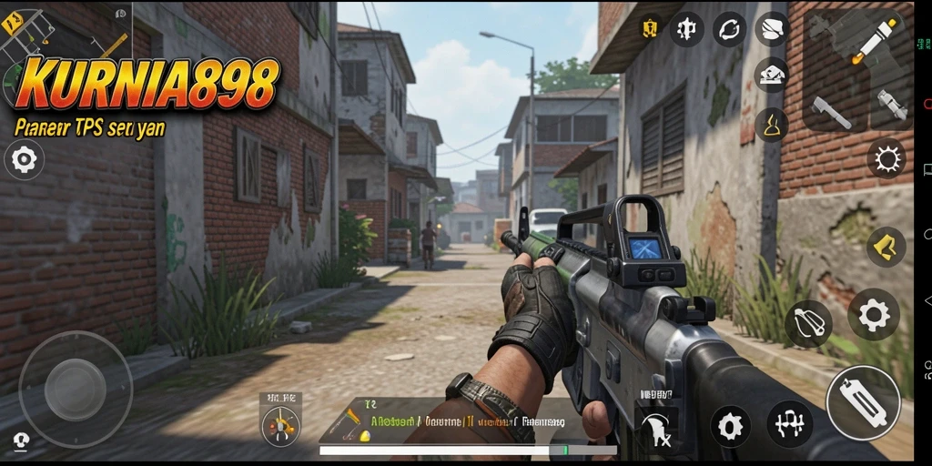 Screenshot gameplay KURNIA898 menampilkan aksi mendebarkan dalam TPS.