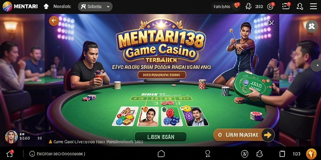 Tampilan screenshot MENTARI138 menampilkan dealer langsung dan pengalaman bermain yang seru.