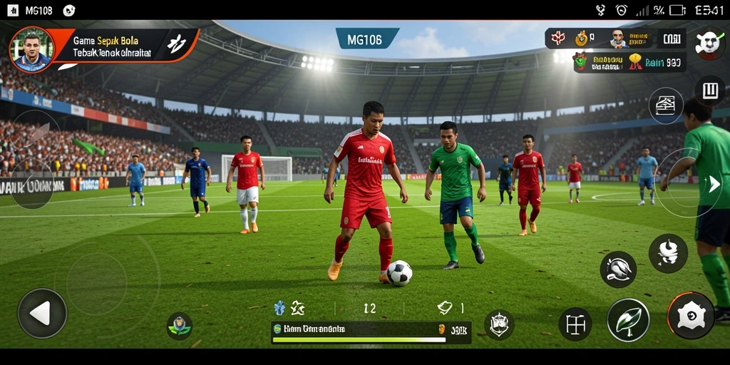 Tampak seru saat pertandingan sepak bola di MG108.