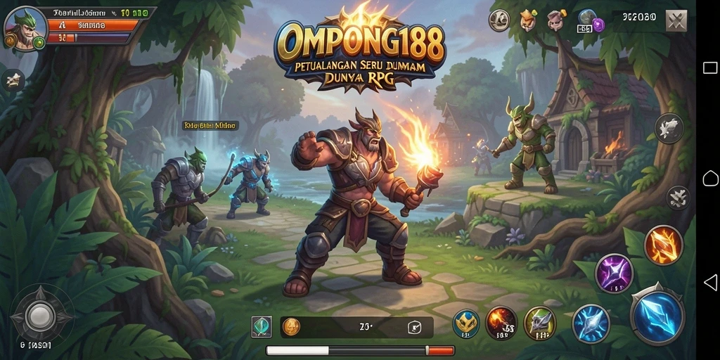 Tampilan menakjubkan dari gameplay RPG OMPONG188 yang penuh aksi.