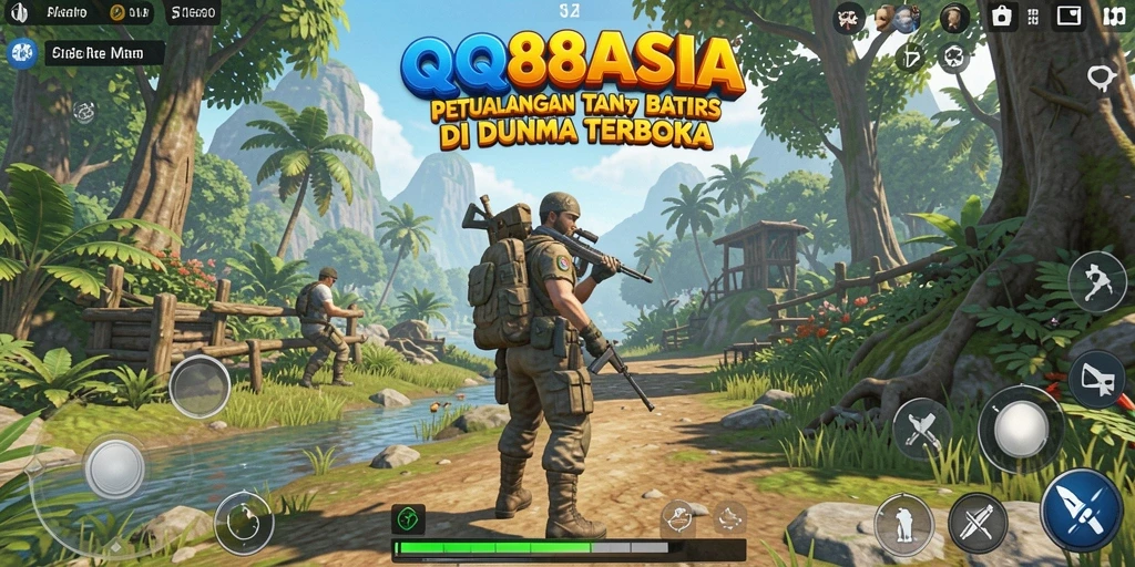 Screenshot gameplay QQ88ASIA menampilkan petualangan seru di dunia terbuka.