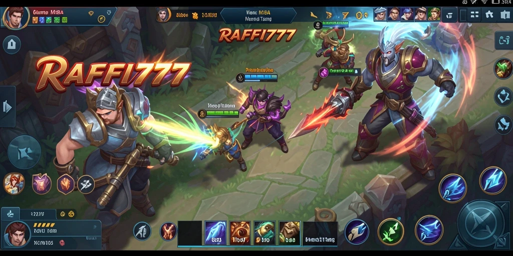 Screenshot gameplay RAFFI777 yang menampilkan pertempuran seru dan strategi tim.