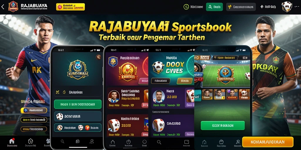Screenshot utama RAJABUAYA menampilkan antarmuka taruhan olahraga yang menarik.