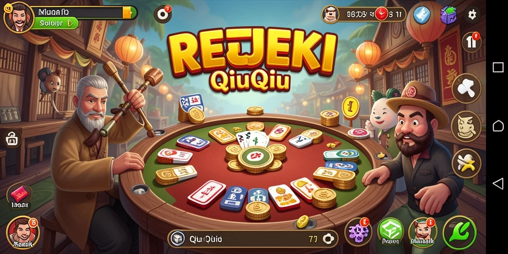 Tampilan gameplay QiuQiu yang seru dan menantang.