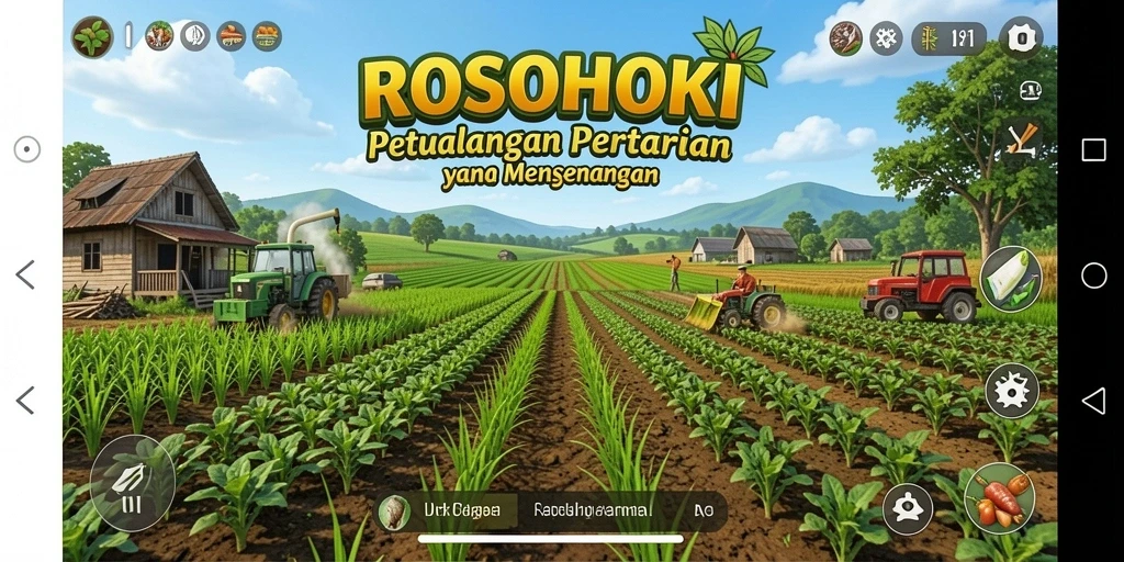 Tampilan gameplay seru dalam game Farming ROSOHOKI.