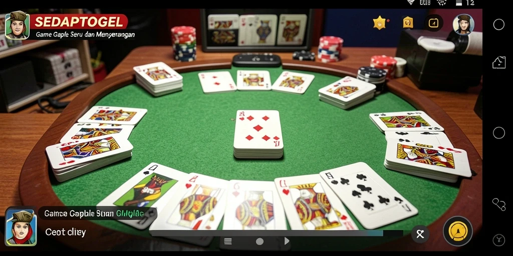 Screenshot SEDAPTOGEL menampilkan gameplay Gaple yang seru.