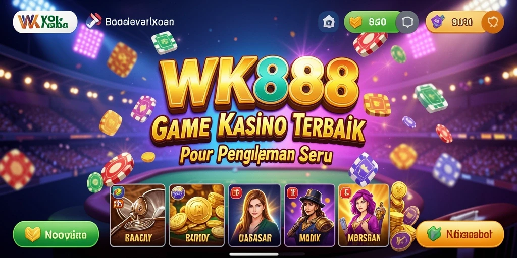 Screenshot utama WK888 yang menampilkan permainan Kasino yang mendebarkan.